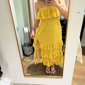 Urban Outfitters Yellow Strapless Dress